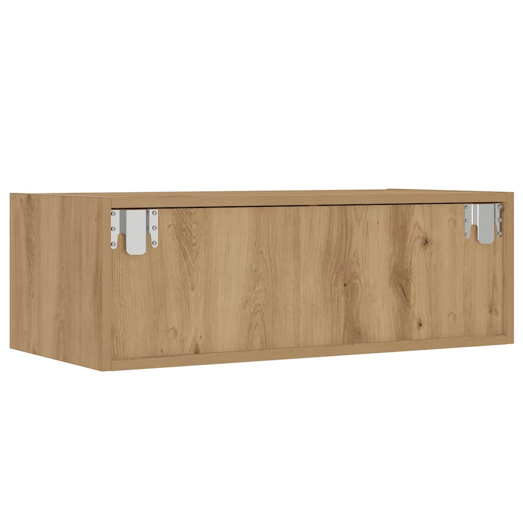 TV Cabinet with LED Lights Artisan Oak 75x35,5x25 cm