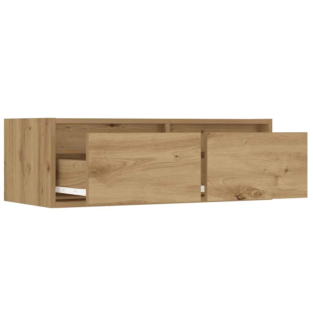 vidaXL TV Cabinet with LED Lights Artisan Oak 75x35.5x25 cm