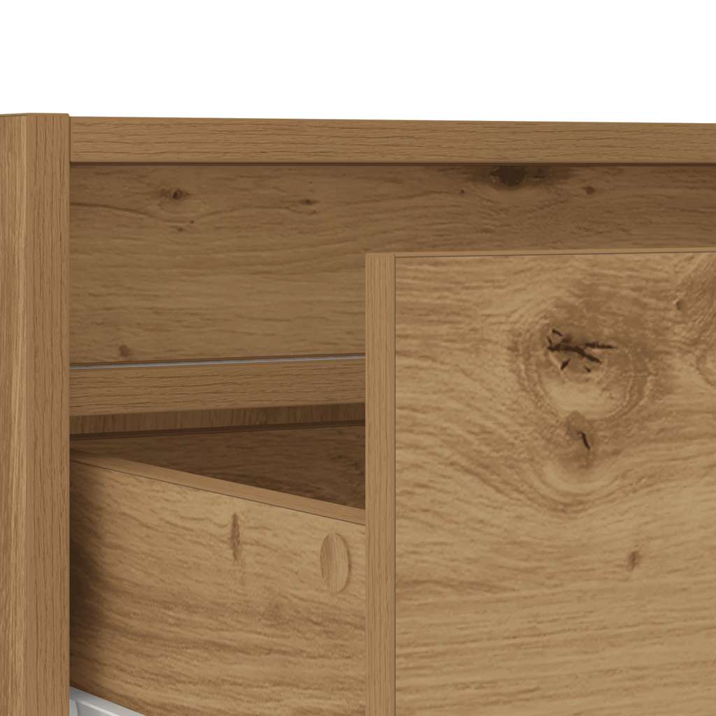 vidaXL TV Cabinet with LED Lights Artisan Oak 75x35.5x25 cm