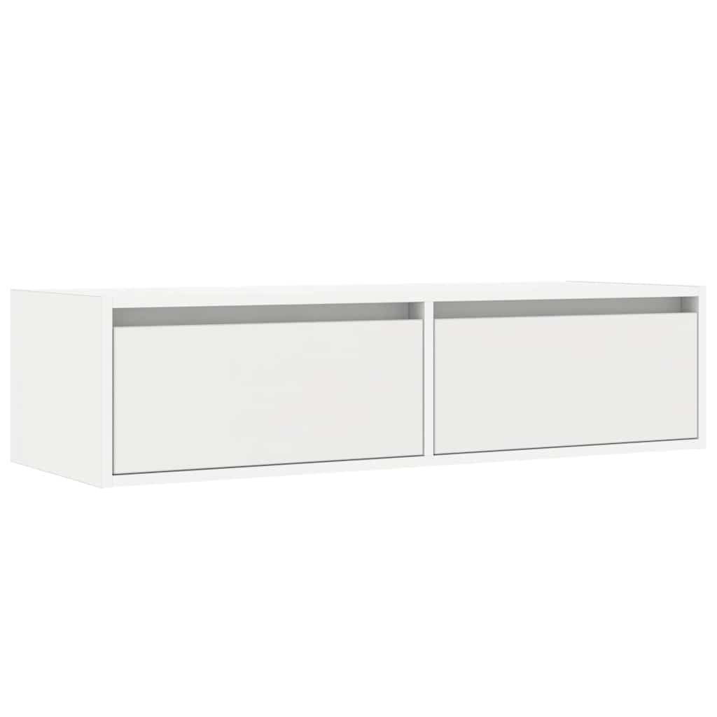 vidaXL TV Cabinet with LED Lights White 100X35.5x25 cm