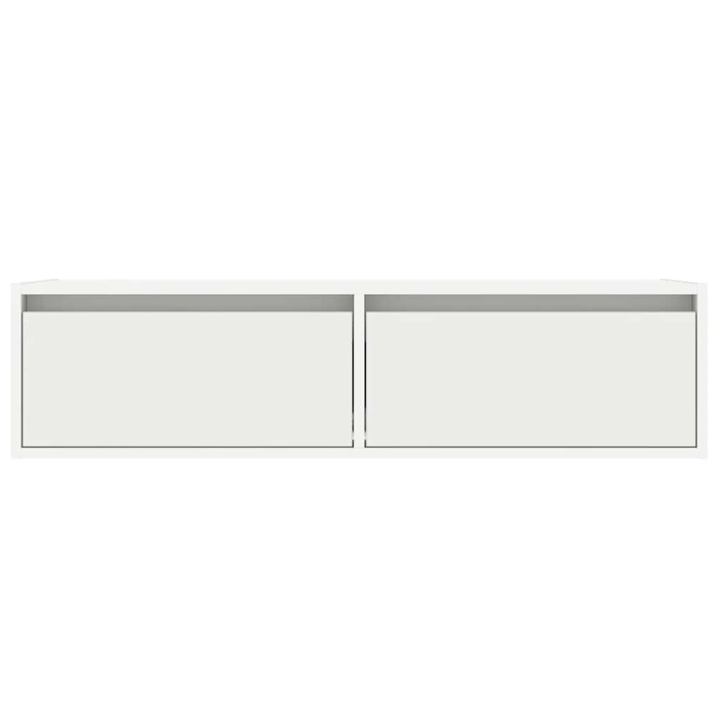 vidaXL TV Cabinet with LED Lights White 100X35.5x25 cm