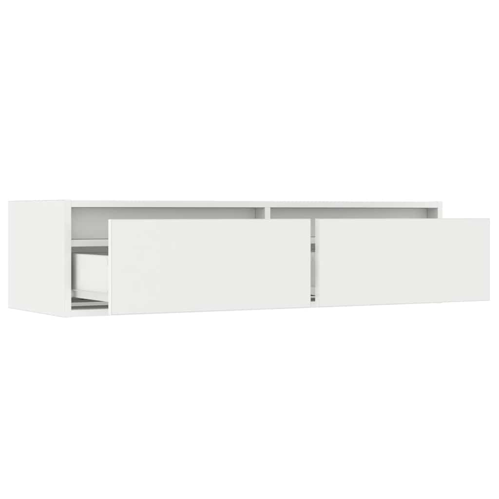 vidaXL TV Cabinet with LED Lights White 100X35.5x25 cm