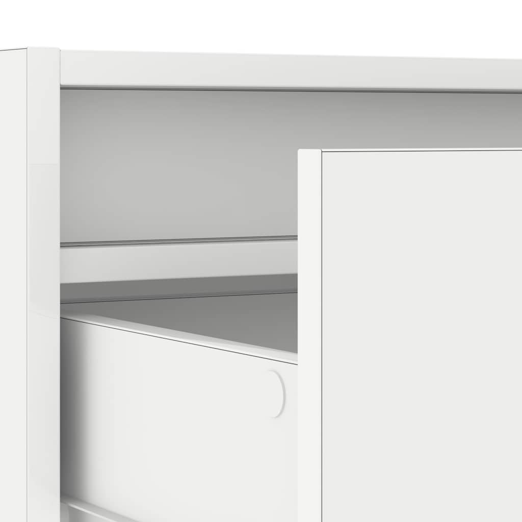 vidaXL TV Cabinet with LED Lights White 100X35.5x25 cm