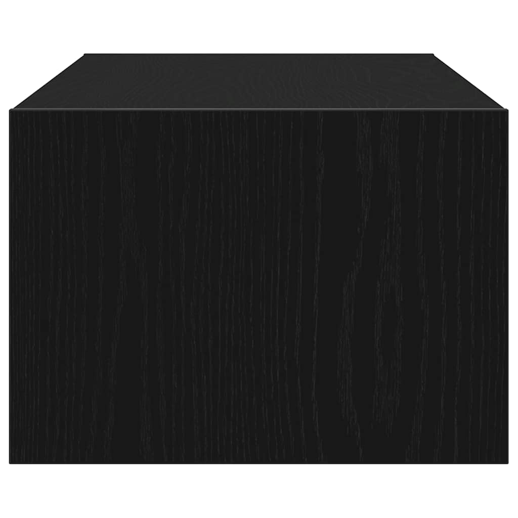 vidaXL TV Cabinet with LED Lights Black Oak 100X35.5x25 cm