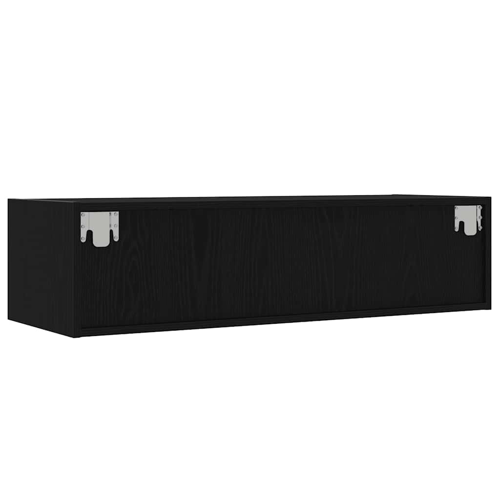 vidaXL TV Cabinet with LED Lights Black Oak 100X35.5x25 cm