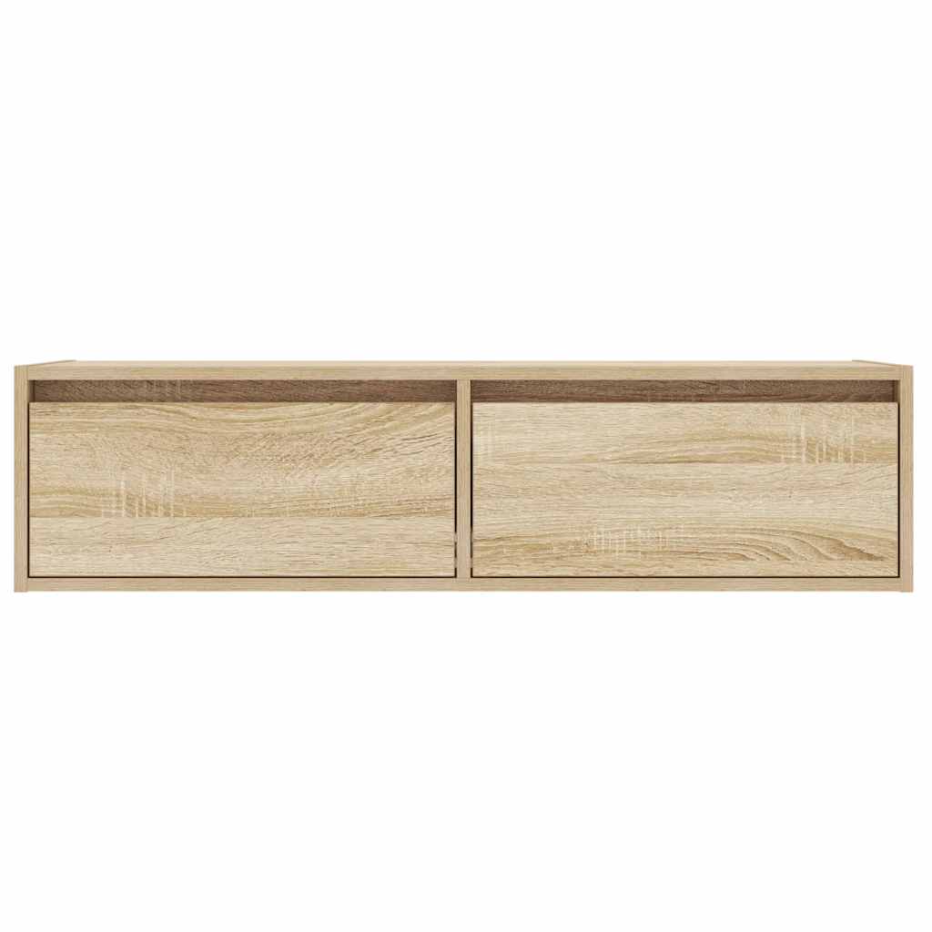 vidaXL TV Cabinet with LED Lights Sonoma Oak 100X35.5x25 cm