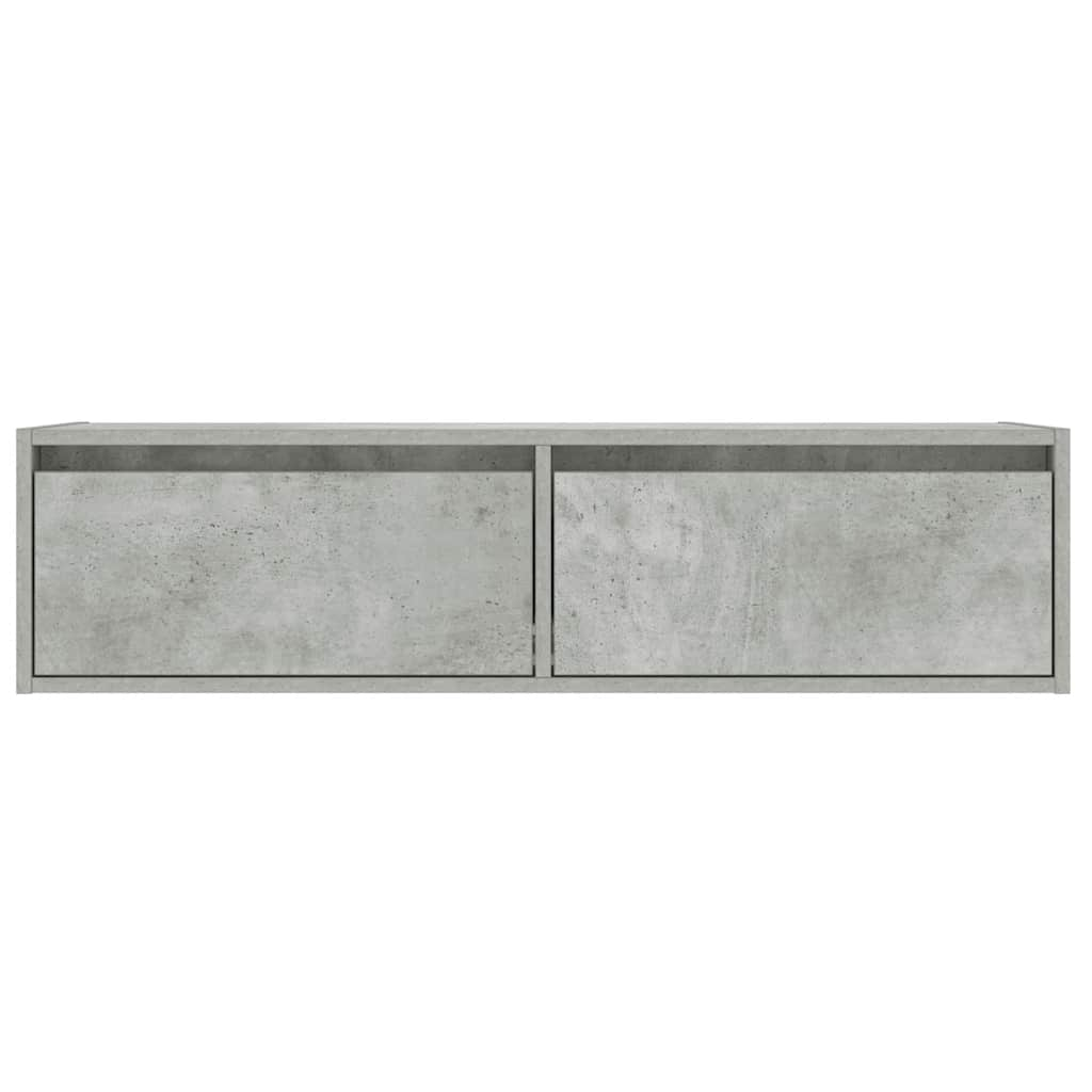 vidaXL TV Cabinet with LED Lights Concrete Grey 100X35.5x25 cm