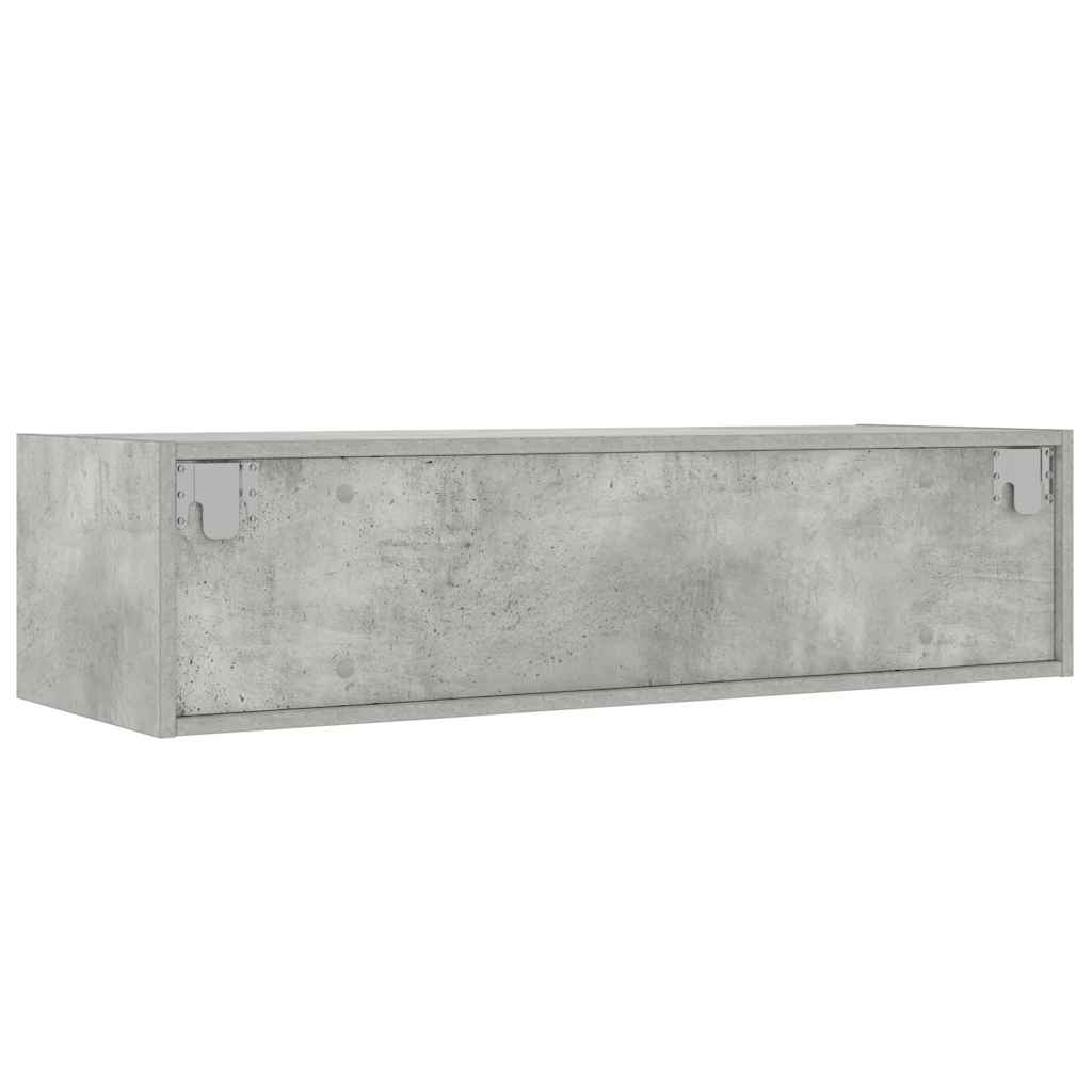 vidaXL TV Cabinet with LED Lights Concrete Grey 100X35.5x25 cm