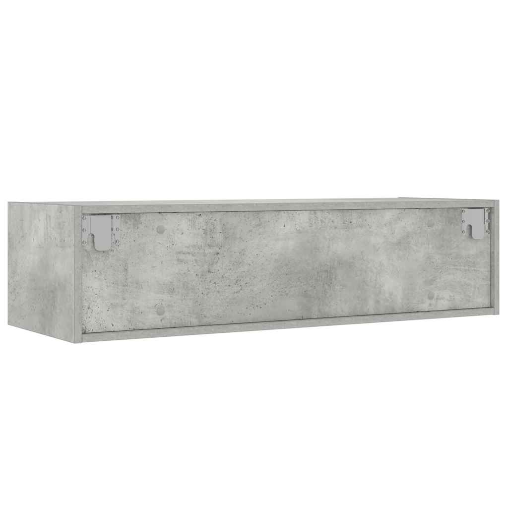 TV Cabinet with LED Lights Concrete Grey 100X35,5x25 cm