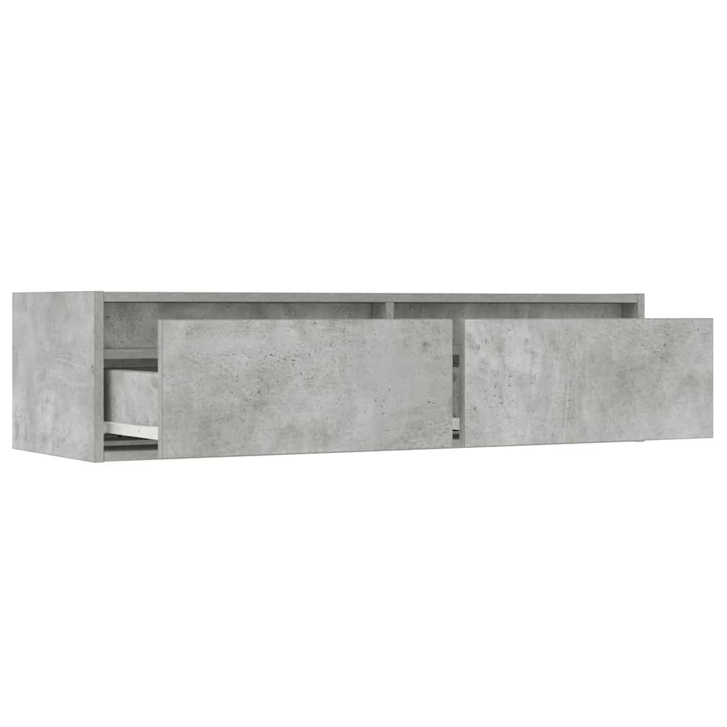 vidaXL TV Cabinet with LED Lights Concrete Grey 100X35.5x25 cm