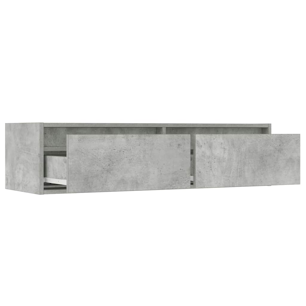 TV Cabinet with LED Lights Concrete Grey 100X35,5x25 cm