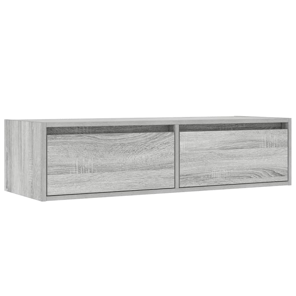 TV Cabinet with LED Lights Grey Sonoma 100X35,5x25 cm