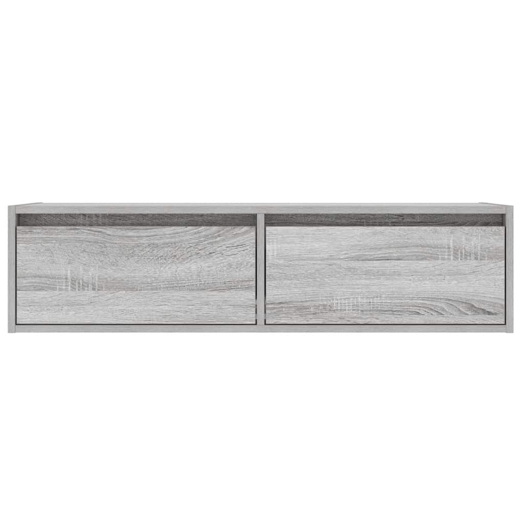 vidaXL TV Cabinet with LED Lights Grey Sonoma 100X35.5x25 cm