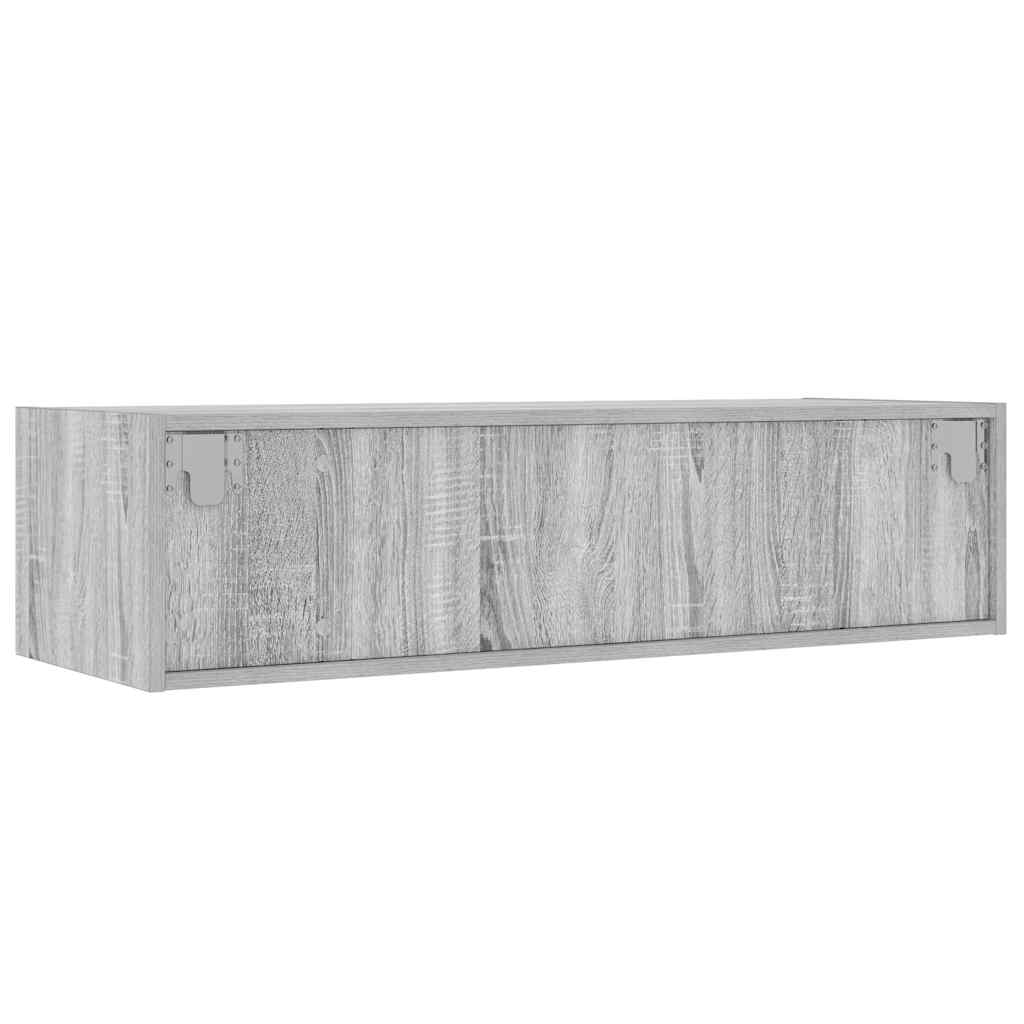 vidaXL TV Cabinet with LED Lights Grey Sonoma 100X35.5x25 cm