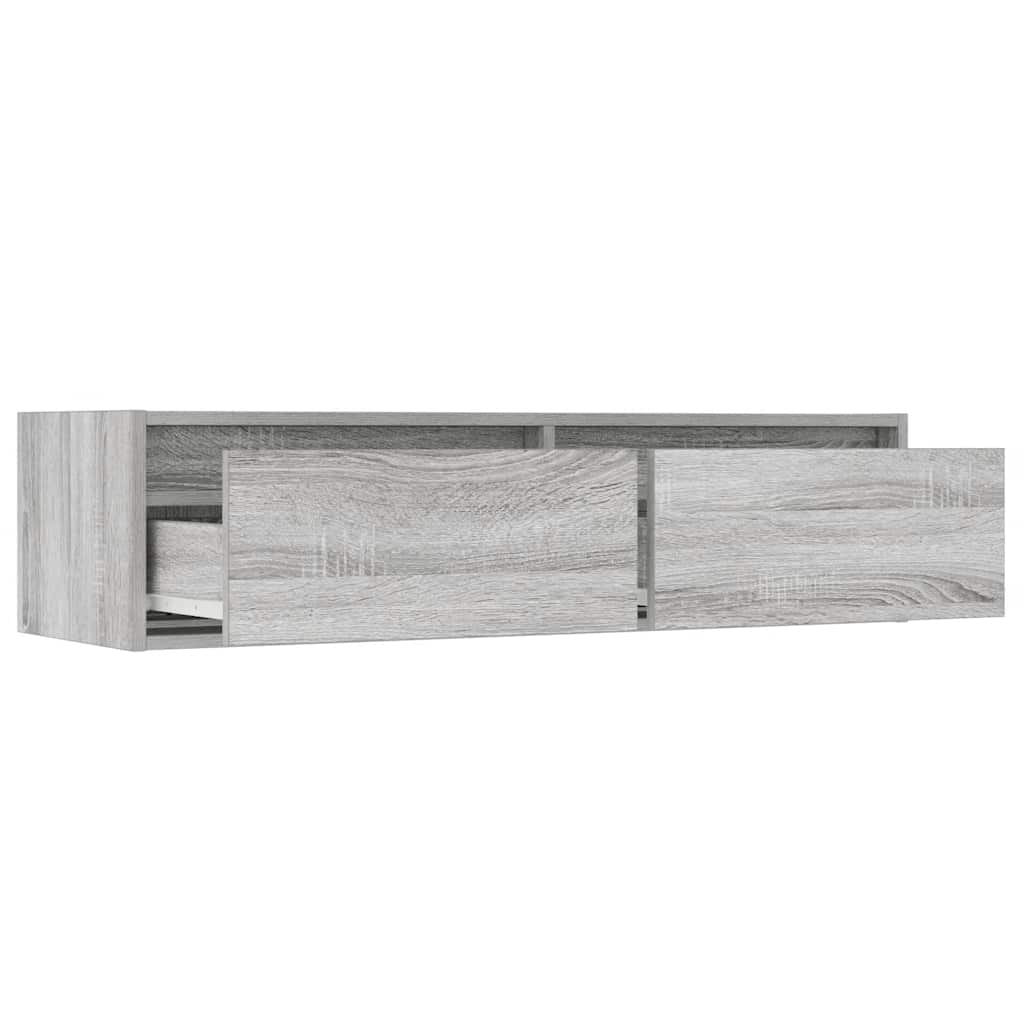 vidaXL TV Cabinet with LED Lights Grey Sonoma 100X35.5x25 cm