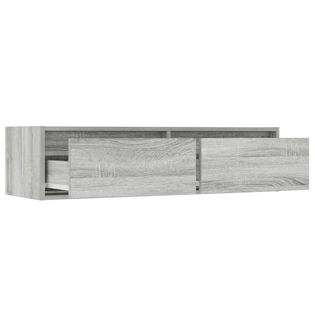 TV Cabinet with LED Lights Grey Sonoma 100X35,5x25 cm