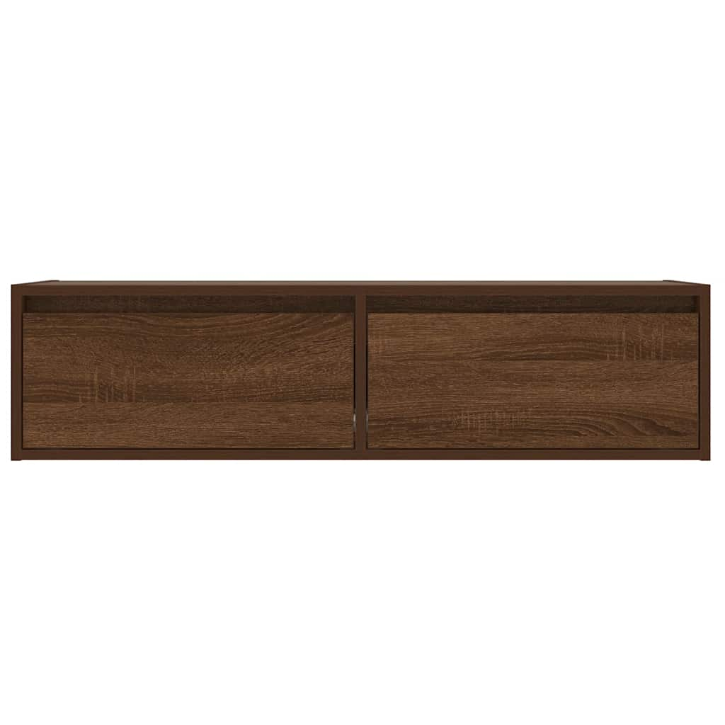 vidaXL TV Cabinet with LED Lights Brown Oak 100X35.5x25 cm