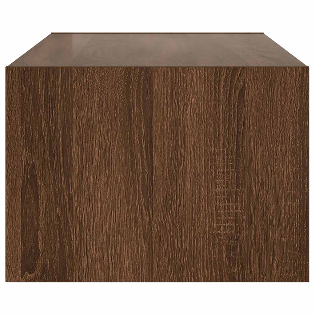 vidaXL TV Cabinet with LED Lights Brown Oak 100X35.5x25 cm