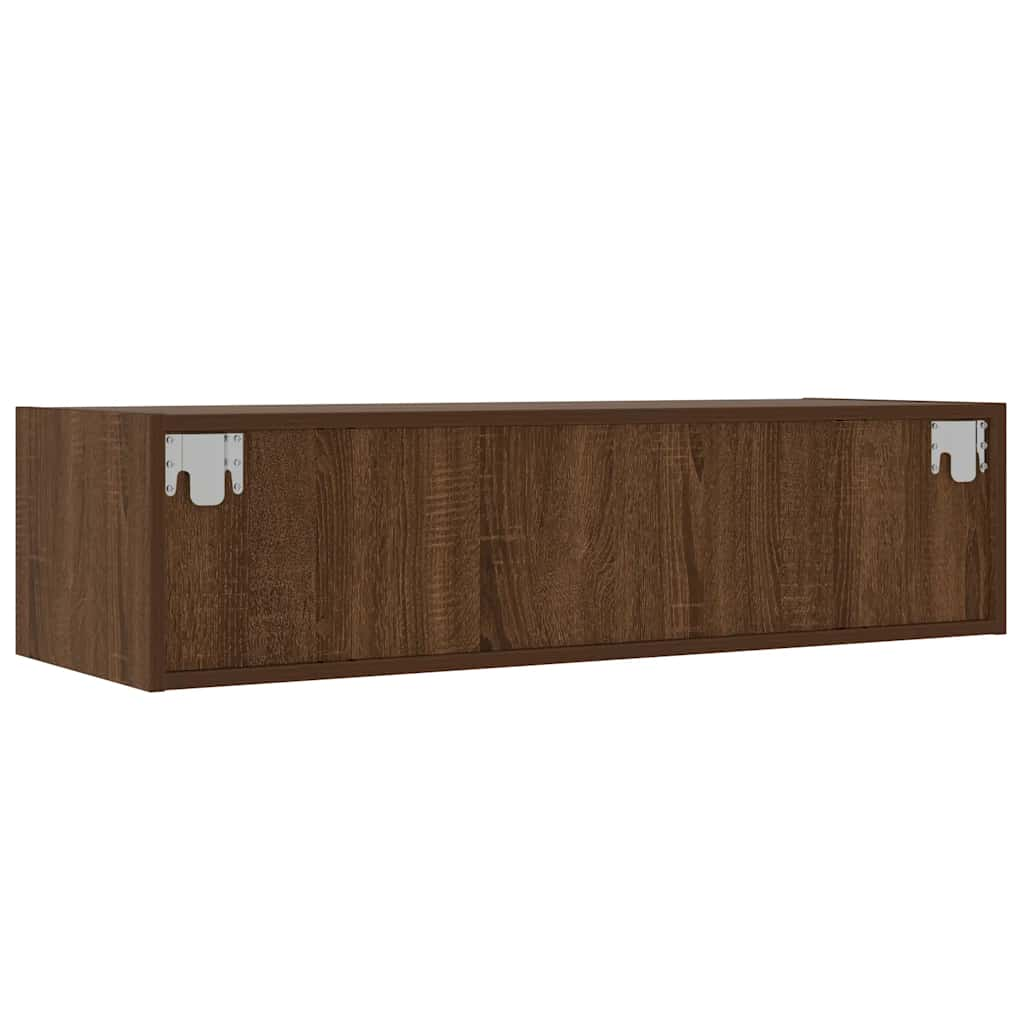 vidaXL TV Cabinet with LED Lights Brown Oak 100X35.5x25 cm