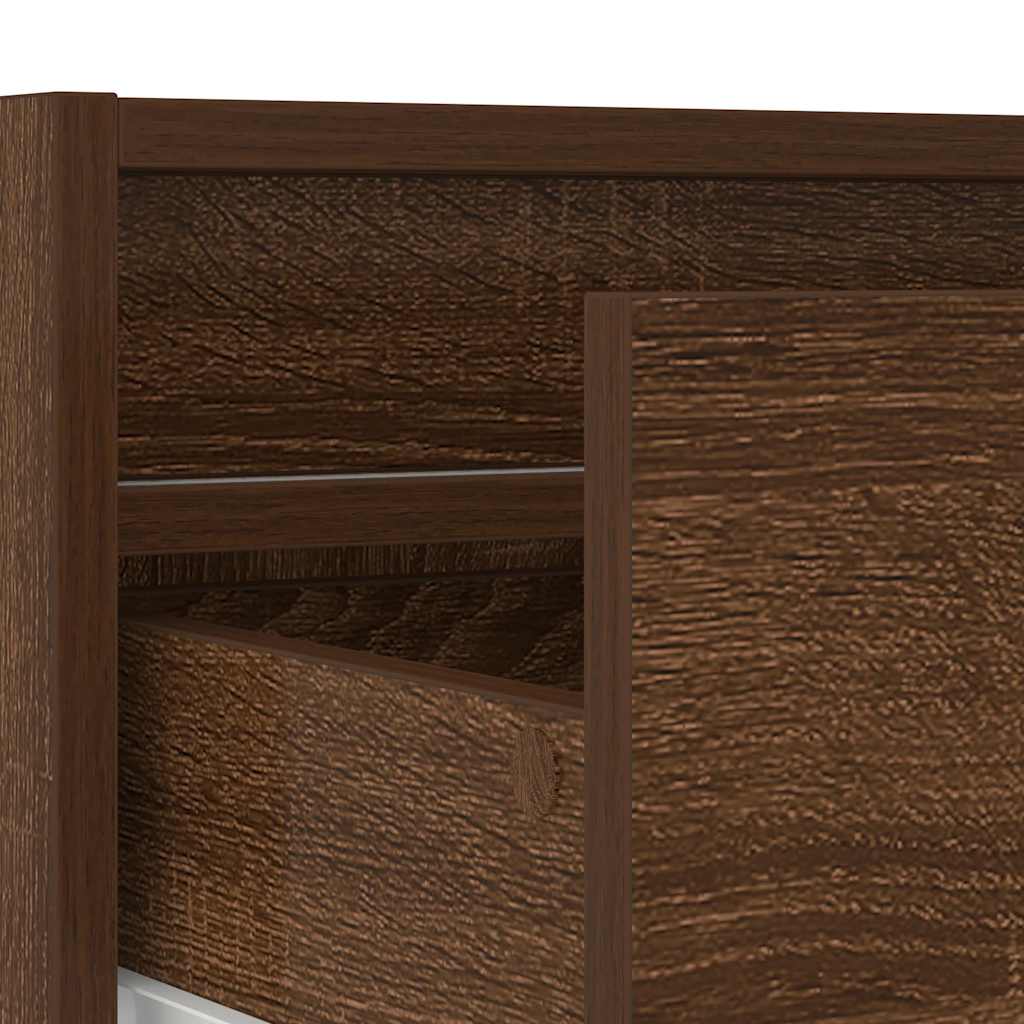 vidaXL TV Cabinet with LED Lights Brown Oak 100X35.5x25 cm