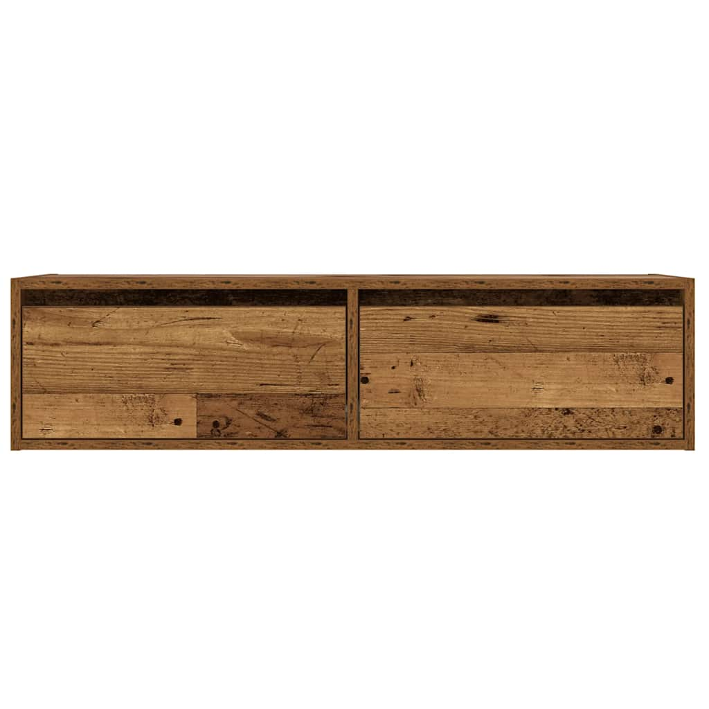 vidaXL TV Cabinet with LED Lights Old Wood 100X35.5x25 cm