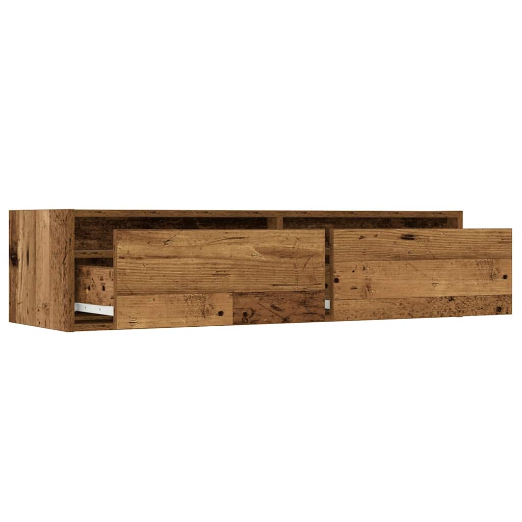 TV Cabinet with LED Lights Old Wood 100X35,5x25 cm