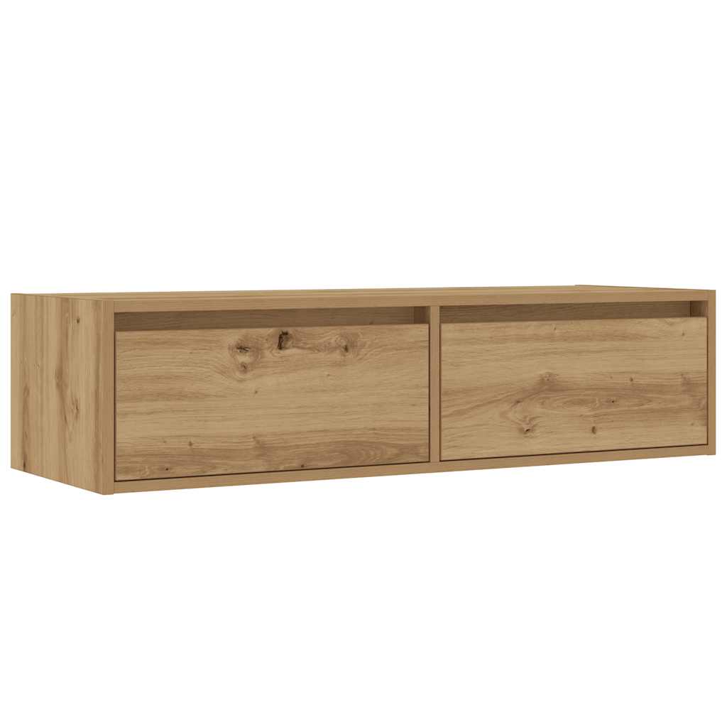 vidaXL TV Cabinet with LED Lights Artisan Oak 100X35.5x25 cm