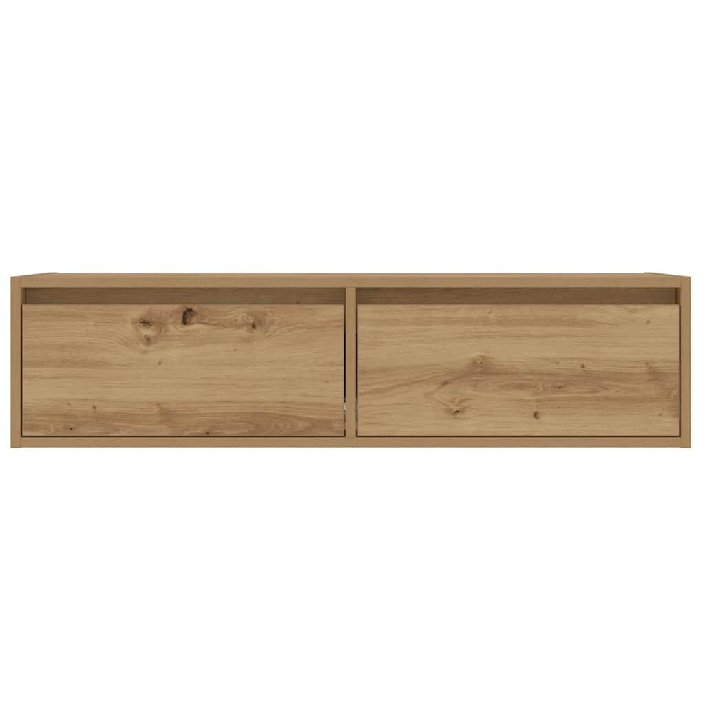 vidaXL TV Cabinet with LED Lights Artisan Oak 100X35.5x25 cm