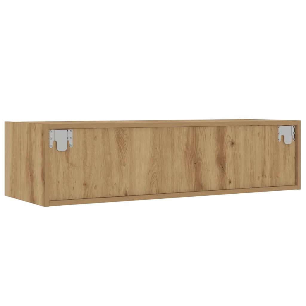 vidaXL TV Cabinet with LED Lights Artisan Oak 100X35.5x25 cm