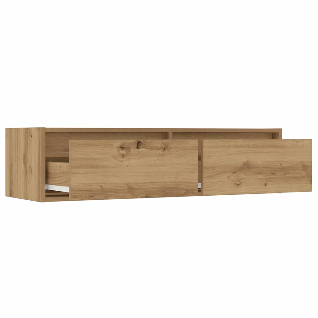 vidaXL TV Cabinet with LED Lights Artisan Oak 100X35.5x25 cm