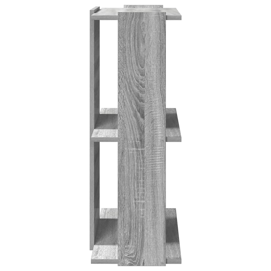 Bookcase 3-Tier Grey Sonoma 60x30x80 cm Engineered Wood