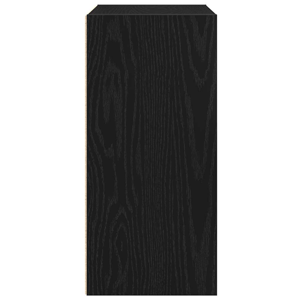 Bookcase Black Oak 31x24x52 cm Engineered Wood
