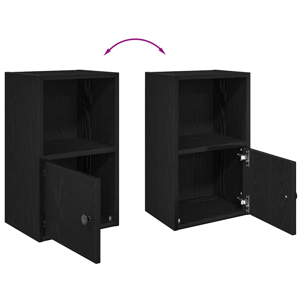 Bookcase Black Oak 31x24x52 cm Engineered Wood