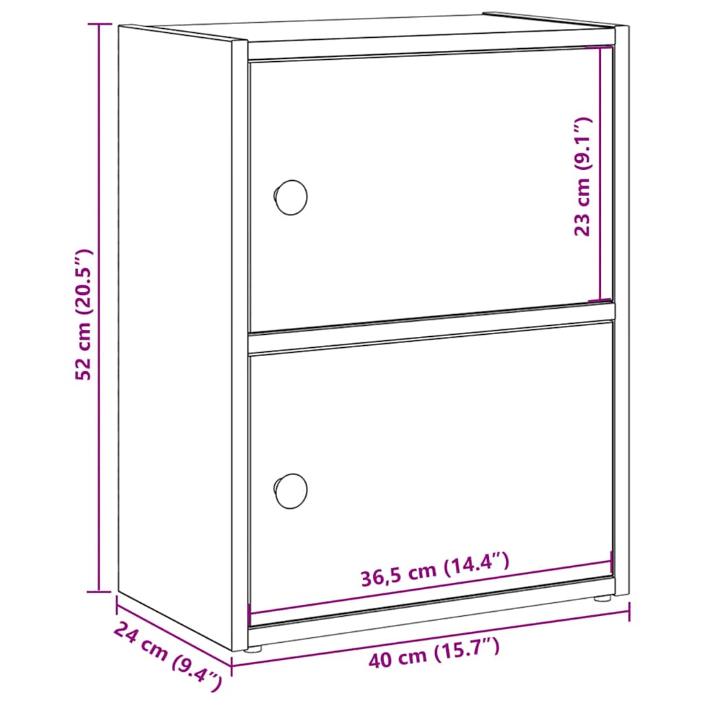 Bookcase Old Wood 40x24x52 cm Engineered Wood