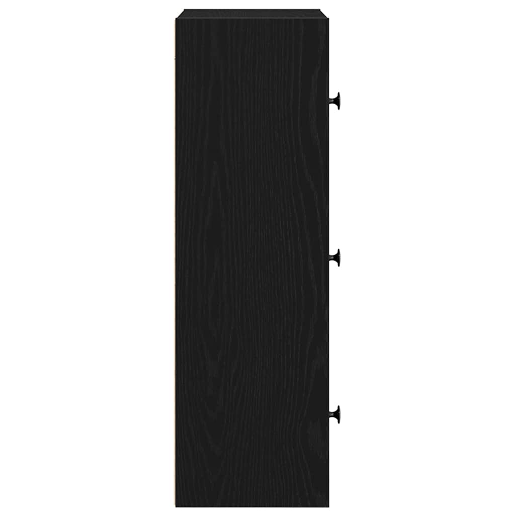 Bookcase Black Oak 40x24x77 cm Engineered Wood