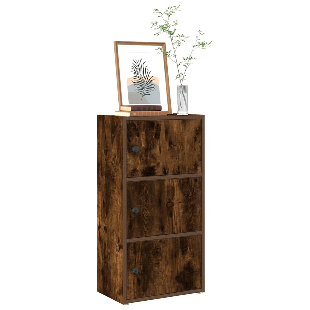 Bookcase Smoked Oak 40x24x77 cm Engineered Wood