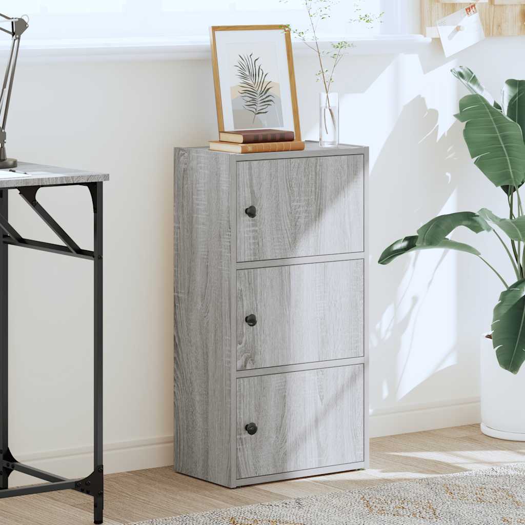 Bookcase Grey Sonoma 40x24x77 cm Engineered Wood
