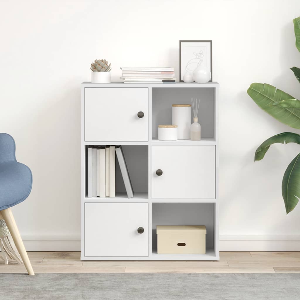 vidaXL Bookcase White 60x24x76.5 cm Engineered Wood