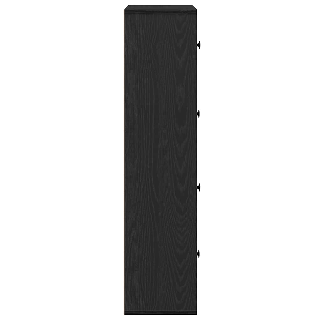 Bookcase Black Oak 60x24x101.5 cm Engineered Wood