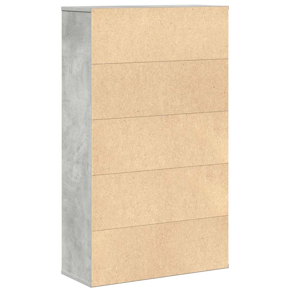Bookcase Concrete Grey 60x24x101.5 cm Engineered Wood