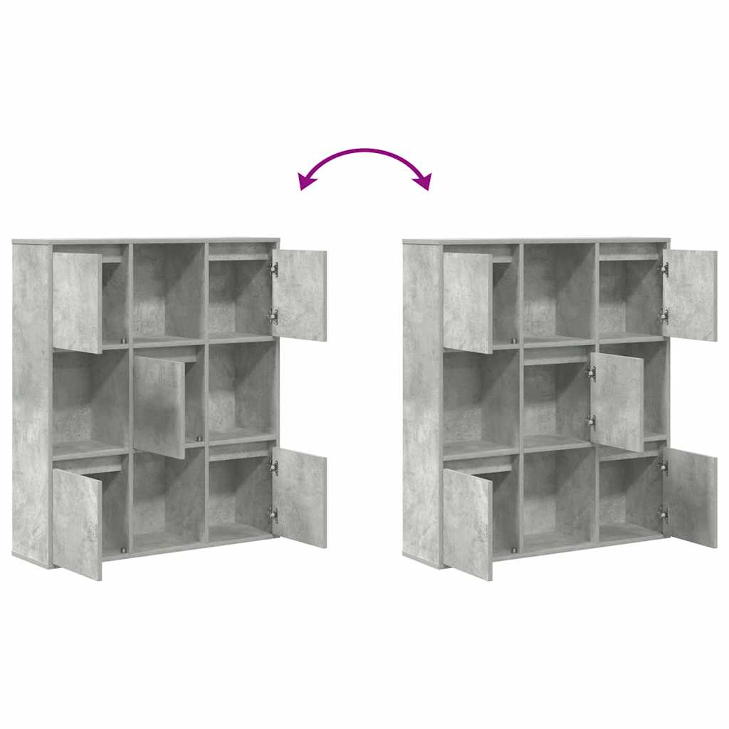 Bookcase Concrete Grey 89x24x101.5 cm Engineered Wood