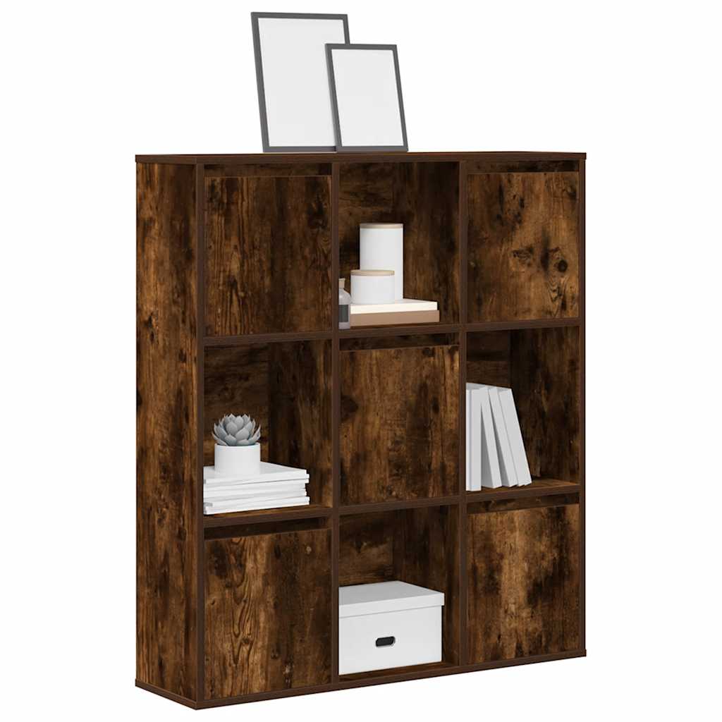 Bookcase Smoked Oak 89x24x101.5 cm Engineered Wood