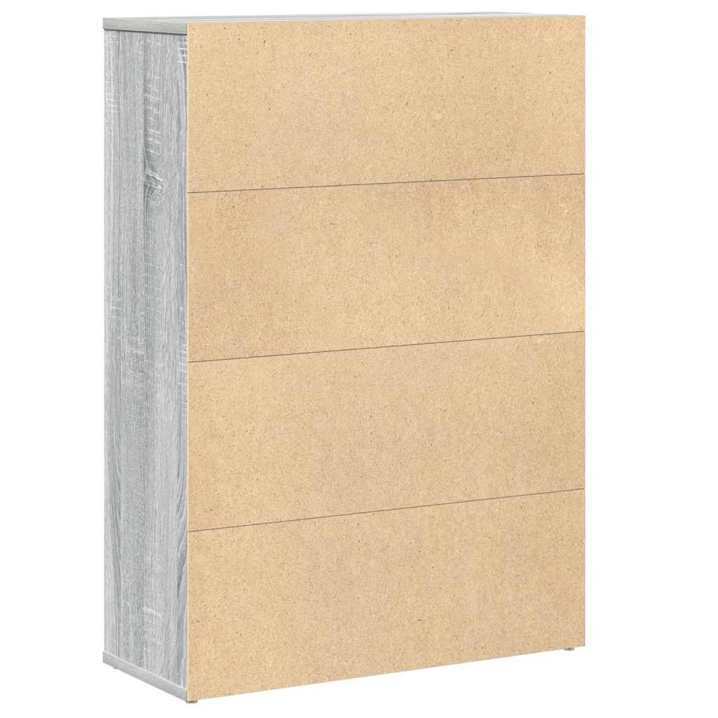 Bookcase Grey Sonoma 60x24x85 cm Engineered Wood