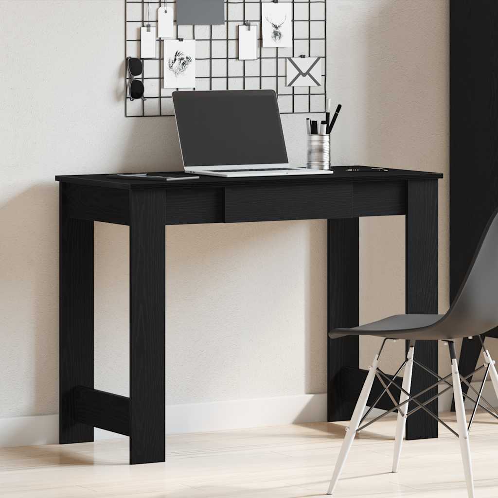 vidaXL Desk Black 100x45x75 cm Engineered Wood