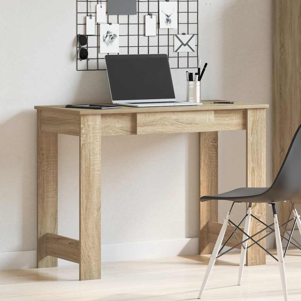 vidaXL Desk Sonoma Oak 100x45x75 cm Engineered Wood