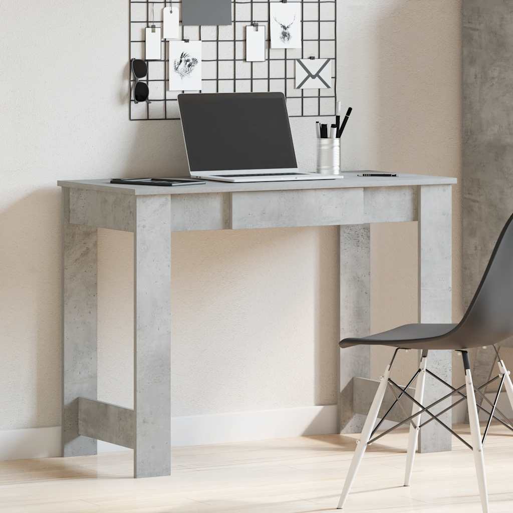 vidaXL Desk Concrete Grey 100x45x75 cm Engineered Wood