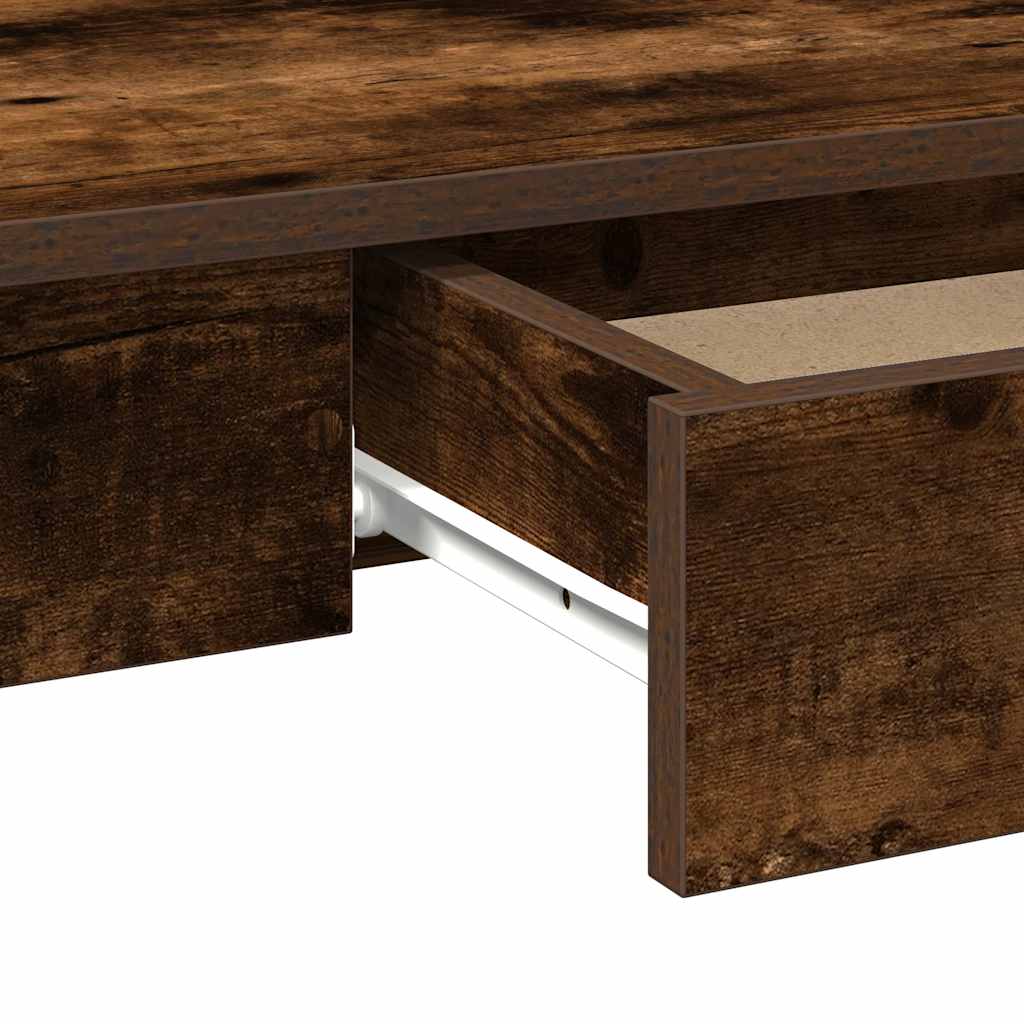 vidaXL Desk Smoked Oak 100x45x75 cm Engineered Wood