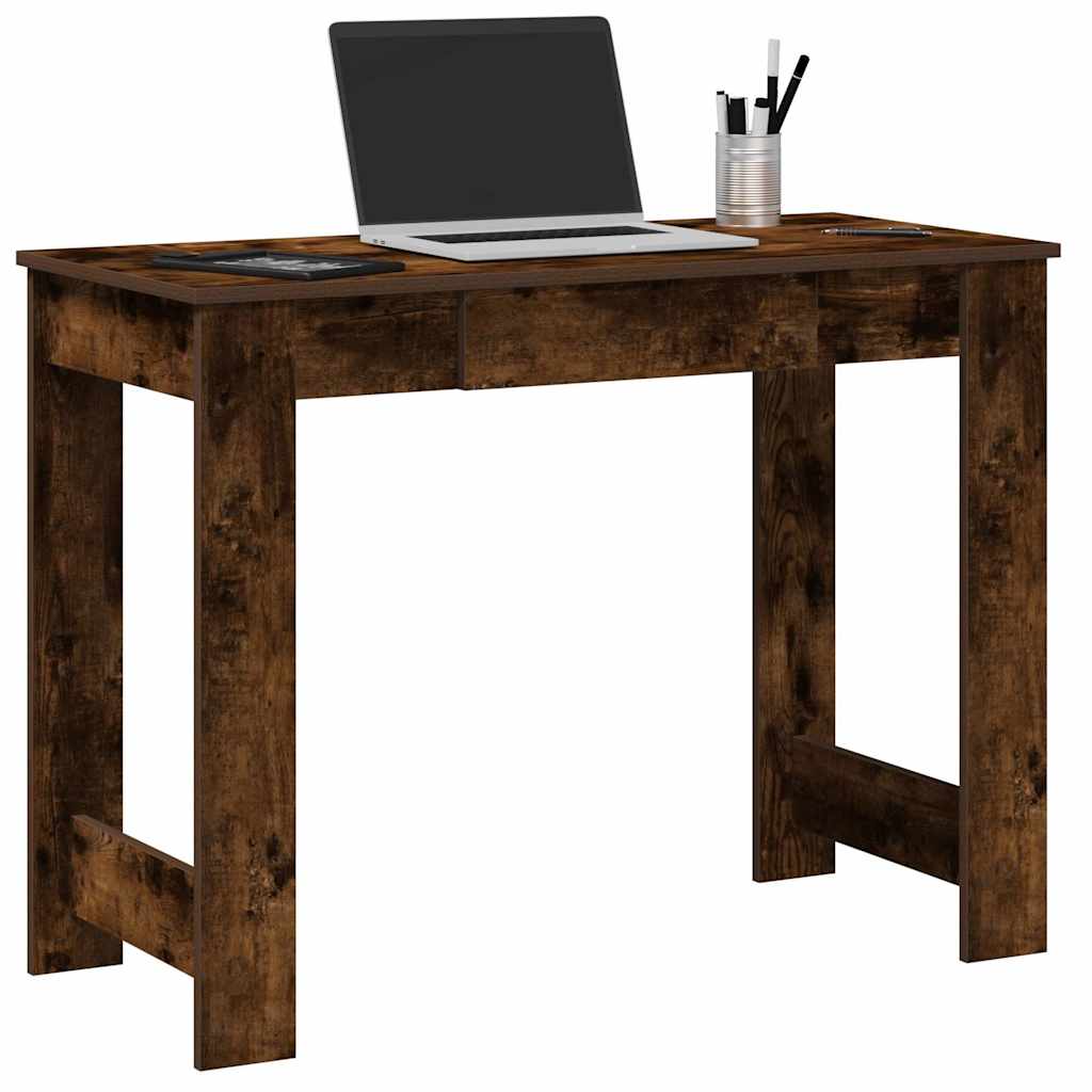 vidaXL Desk Smoked Oak 100x45x75 cm Engineered Wood