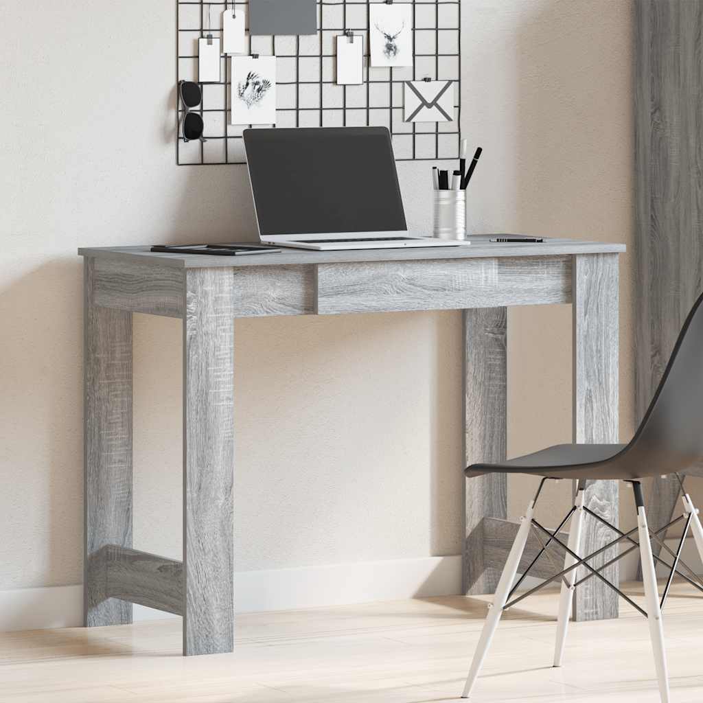 vidaXL Desk Grey Sonoma 100x45x75 cm Engineered Wood