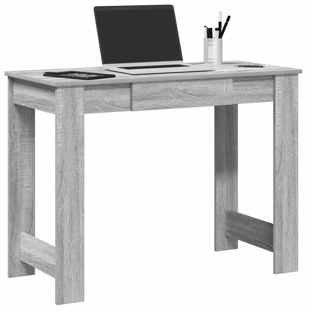 vidaXL Desk Grey Sonoma 100x45x75 cm Engineered Wood